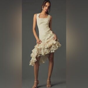 Anthropologie Geisha Designs Asymmetrical Dress with Ruffles